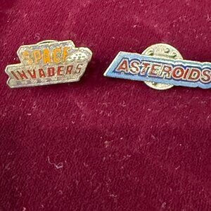 Space Invaders and Asteroids collectible pins